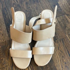 A New Day Tan Strappy Heels